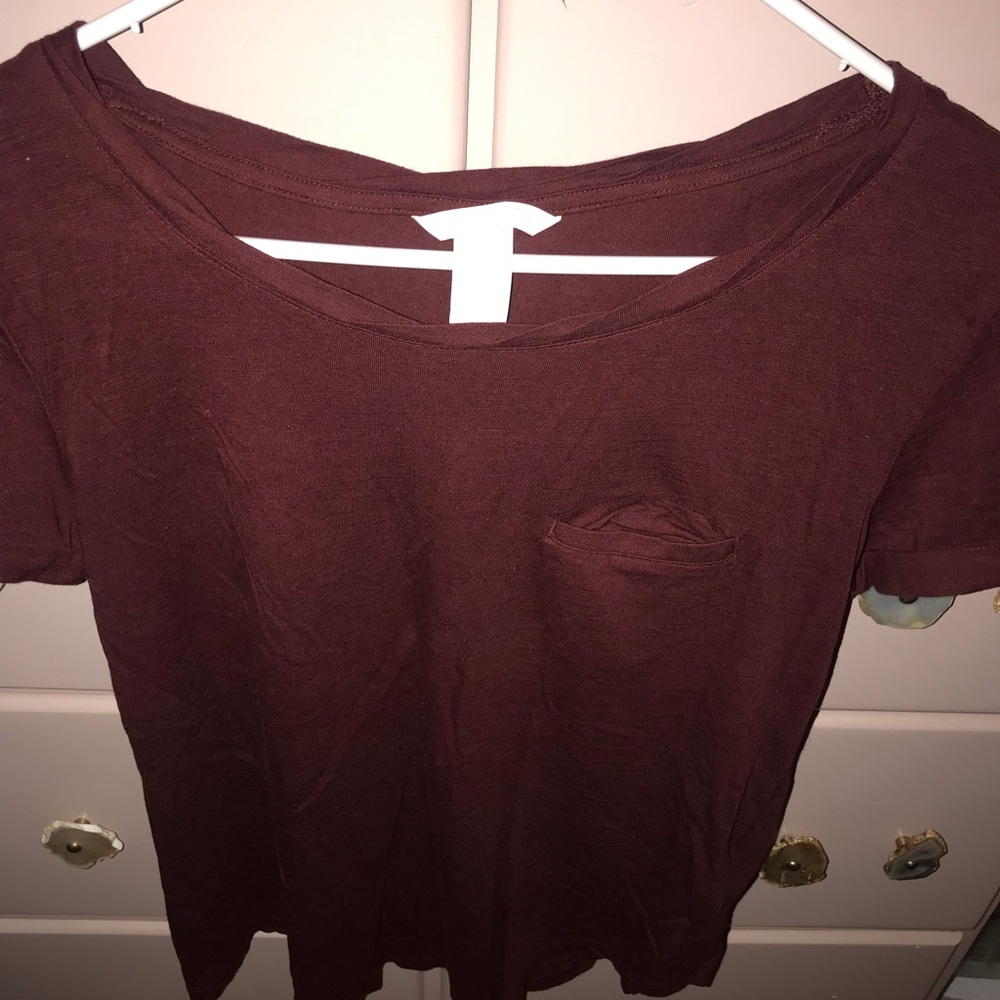 Maroon/burgundy T-shirt from H&M XS